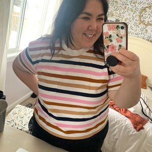 Madewell Striped Crop Top NWT